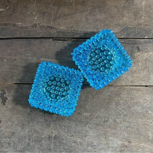 SET OF 2 ICE BLUE HOBNAIL VOTIVE TEA LIGHT CANDLE HOLDERS ? FENTON - Picture 2 of 14